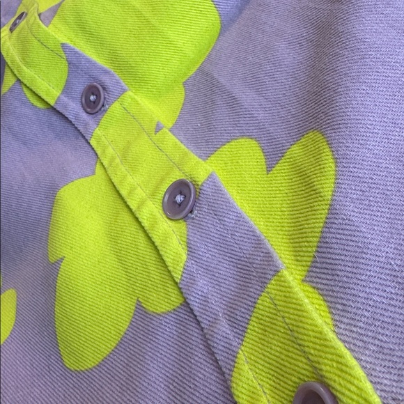 NWT Lucy & Yak Lenny Shirt Organic Twill Purple Yellow Size XL - Picture 6 of 13